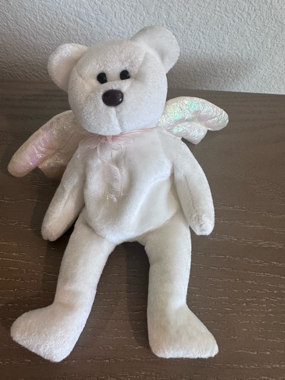 Ty The Beanie Baby 1998 Halo - White Angel Bear with Iridescent Wings